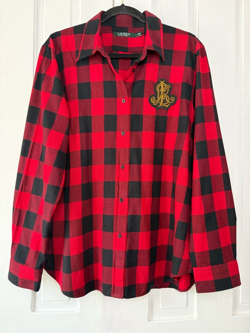 Lauren Ralph Lauren Red & Black Buffalo Plaid Button Down Shirt - XL